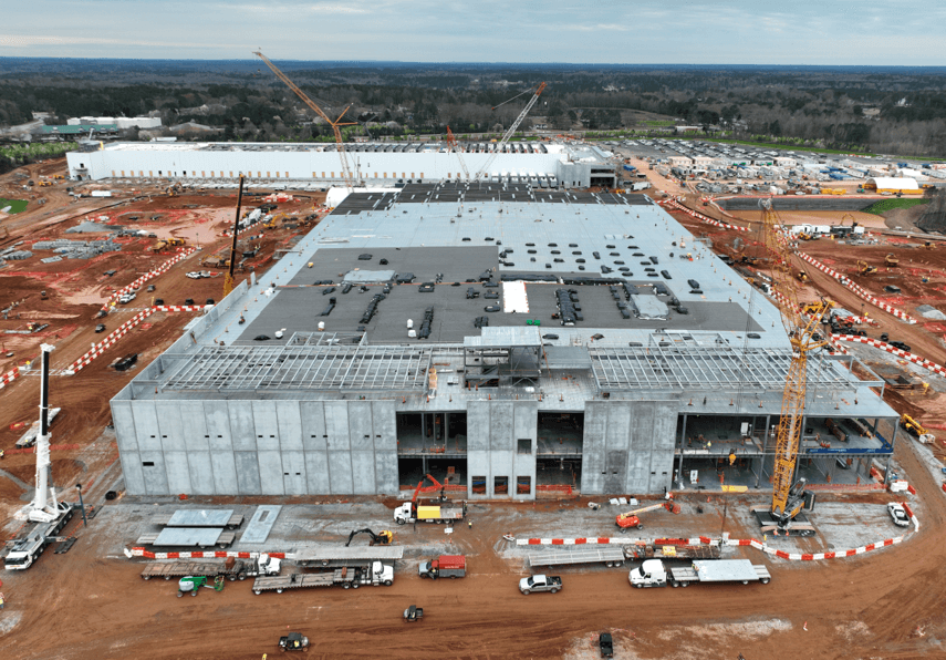 High-rise mixed-use residential tower under construction